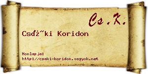 Csáki Koridon névjegykártya